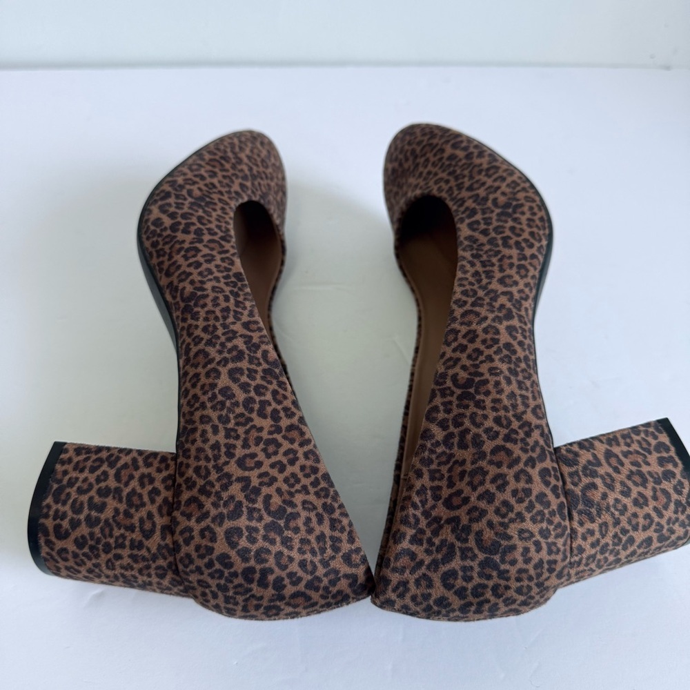 Aerosoles Women’s Leopard Print Block Heel Pumps Comfortable Round Toe - Picture 7 of 8
